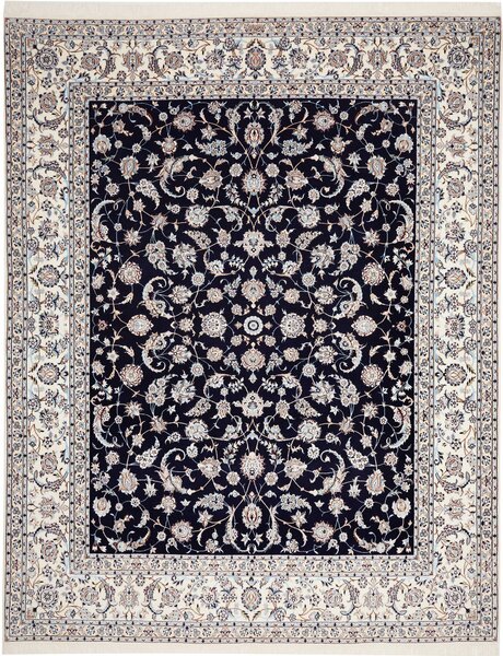 Tappeto Nain 6la Persia Medaglione Blu Avorio 255x323 Cm