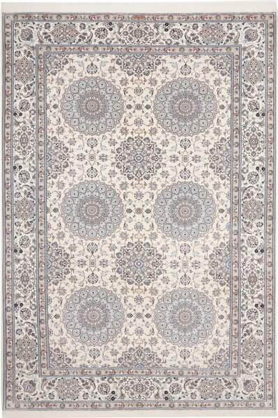 Tappeto Nain 6la Persia Floreale Avorio Blu 215x317 Cm