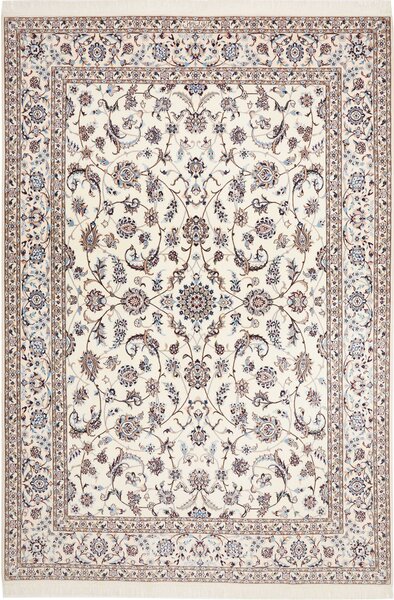 Tappeto Nain 6la Persia Medaglione Crema Blu 205x302 Cm