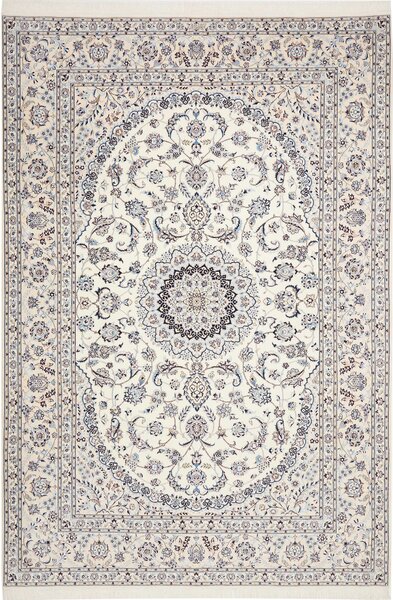 Tappeto Nain 6la Persia Medaglione Crema Blu 212x315 Cm