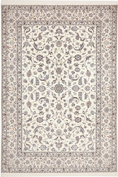 Tappeto Nain 6la Persia Floreale Crema Blu 211x306 Cm
