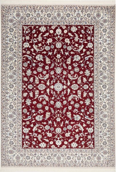 Tappeto Nain 6la Persia Medaglione Rosso Crema 210x302 Cm