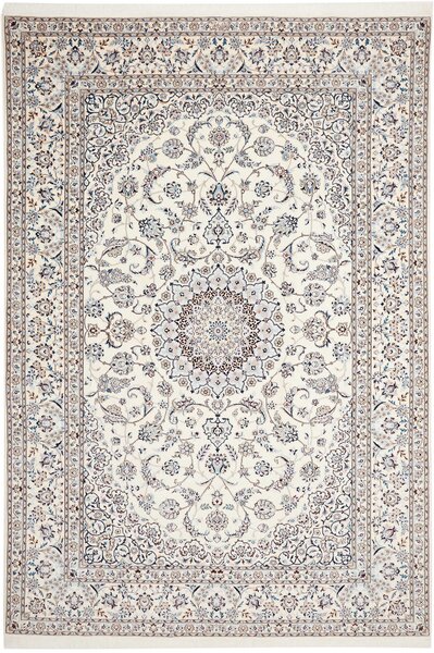 Tappeto Nain 6la Persia Medaglione Avorio Blu 210x307 Cm