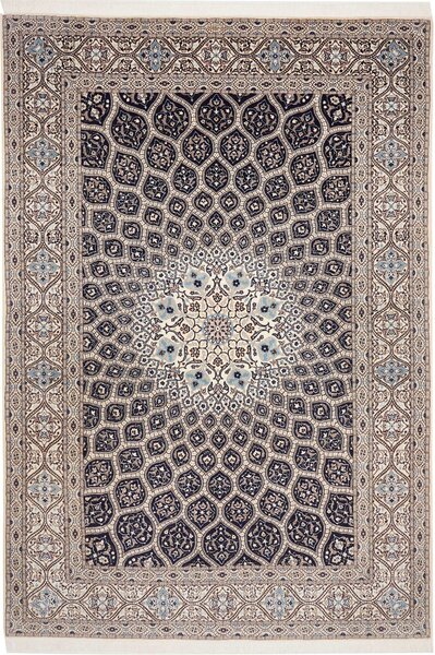 Tappeto Nain 6la Persia Medaglione Crema Blu 212x312 Cm