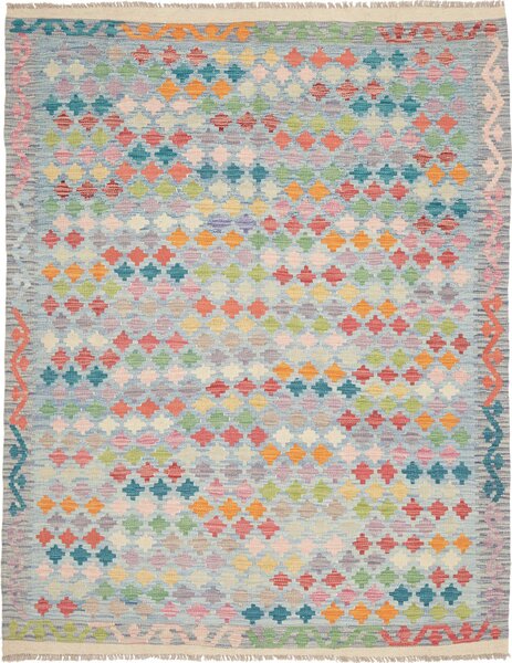 Tappeto Kilim Afghanistan Astratto Azzurro Multicolore 152x197 Cm