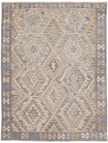 Tappeto Kilim Afghanistan Astratto Beige Blu 153x205 Cm