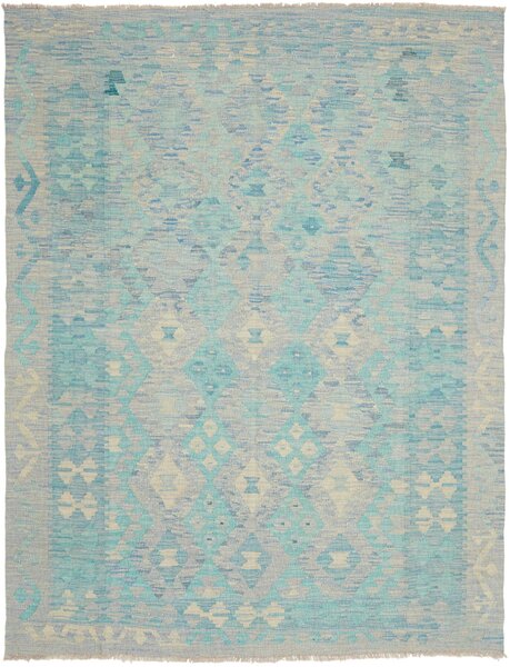 Tappeto Kilim Afghanistan Geometrico Celeste Turchese 156x205 Cm