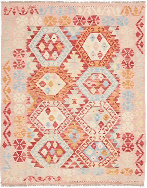 Tappeto Kilim Afghanistan Geometrico Rosa Azzurro 153x195 Cm