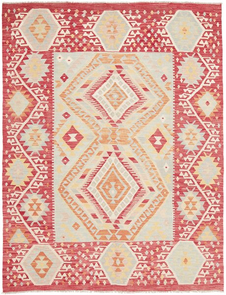 Tappeto Kilim Afghanistan Geometrico Rosso Celeste 155x206 Cm