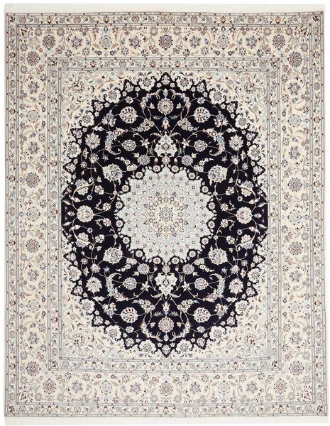 Tappeto Nain 6la Persia Medaglione Blu Scuro Crema 202x255 Cm