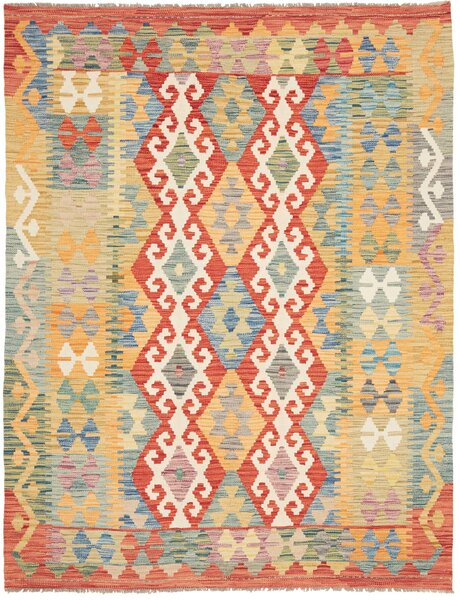 Tappeto Kilim Afghanistan Geometrico Multicolore Vivace 153x202 Cm