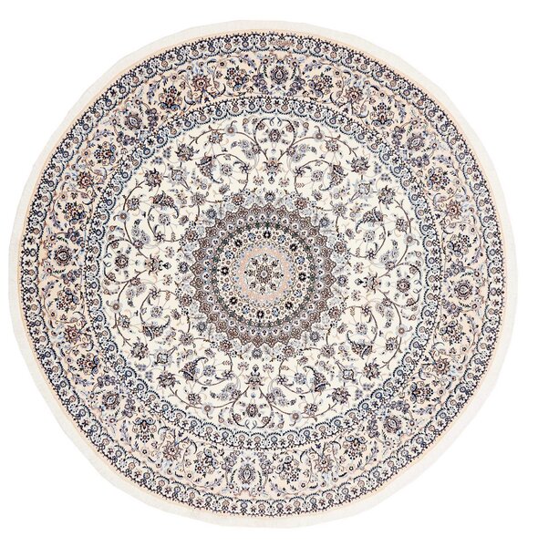 Tappeto Nain 6la Persia Medaglione Crema Blu 250x250 Cm