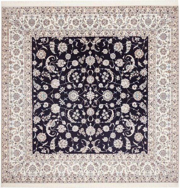 Tappeto Nain 6la Persia Floreale Blu Notte Avorio 260x261 Cm