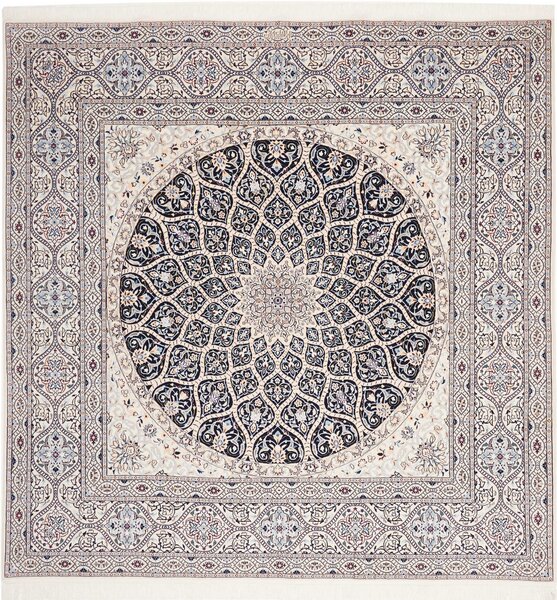 Tappeto Nain 6la Persia Medaglione Crema Blu 204x206 Cm