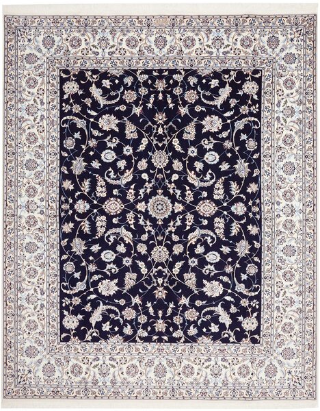 Tappeto Nain 6la Persia Floreale Blu Notte Crema 208x253 Cm