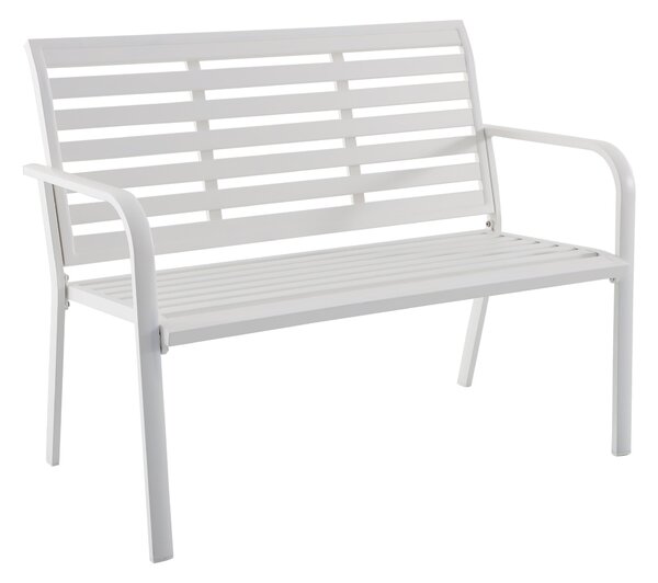 Panchina Centra NATERIAL con braccioli in alluminio con seduta in alluminio bianco