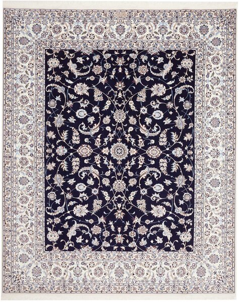 Tappeto Nain 6la Persia Floreale Blu Notte Crema 209x261 Cm
