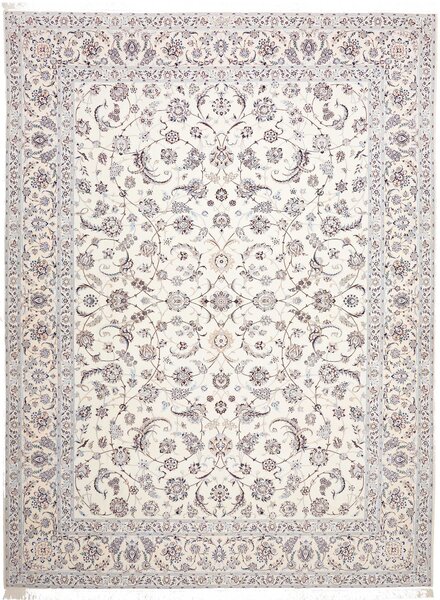 Tappeto Nain 6la Persia Floreale Crema Blu 304x408 Cm