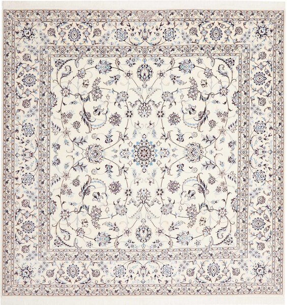 Tappeto Nain 6la Persia Medaglione Avorio Blu 208x210 Cm