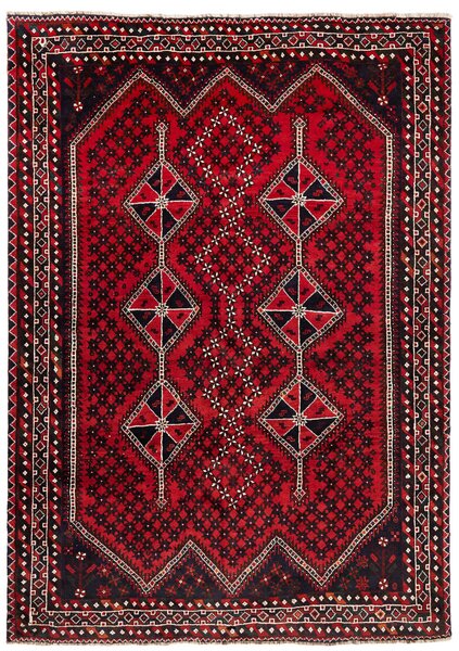 Tappeto Shiraz Persia Geometrico Rosso Blu Scuro 210x295 Cm