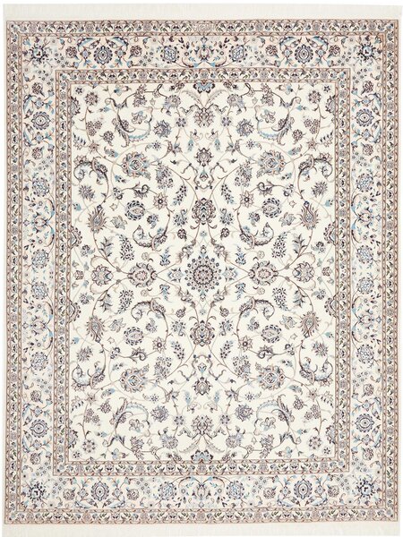 Tappeto Nain 6la Persia Medaglione Avorio Blu 197x250 Cm