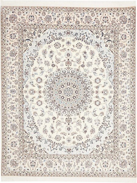 Tappeto Nain 6la Persia Medaglione Crema Azzurro 162x210 Cm