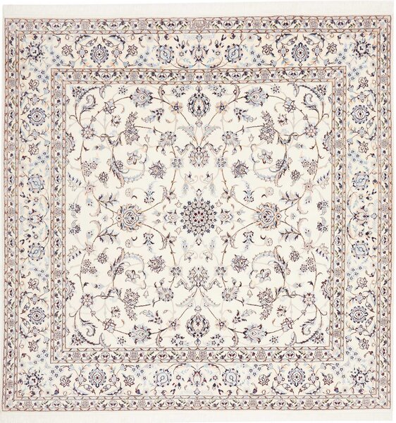 Tappeto Nain 6la Persia Medaglione Crema Blu 204x205 Cm