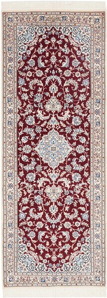 Tappeto Nain 6la Persia Medaglione Rosso Bordeaux Crema 80x210 Cm