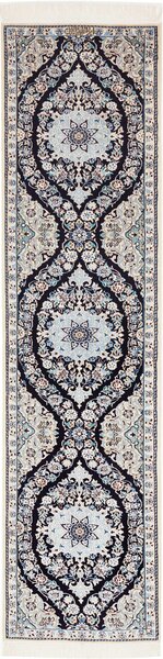 Tappeto Nain 6la Persia Floreale Blu Scuro Avorio 50x206 Cm