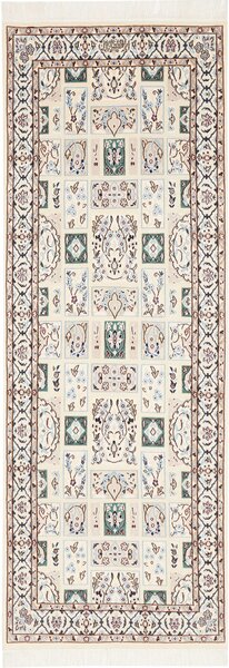 Tappeto Nain 6la Persia Astratto Crema Blu 67x190 Cm