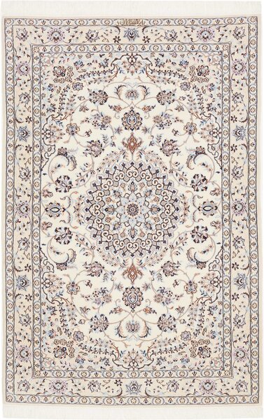 Tappeto Nain 6la Persia Medaglione Crema Azzurro 103x159 Cm