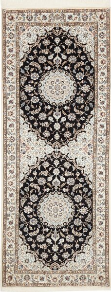 Tappeto Nain 6la Persia Floreale Nero Avorio 83x218 Cm