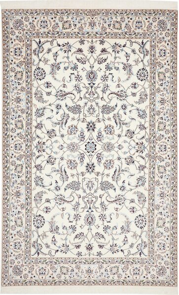 Tappeto Nain 6la Persia Floreale Bianco Azzurro 160x255 Cm