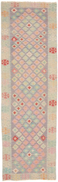 Tappeto Kilim Afghanistan Geometrico Lavanda Rosa 73x244 Cm