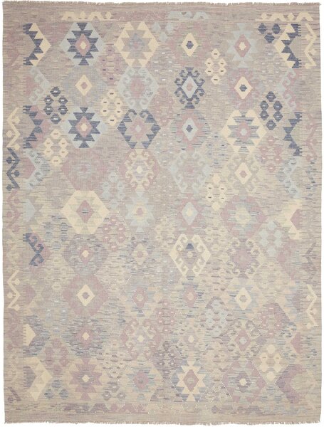 Tappeto Kilim Afghanistan Geometrico Grigio Blu 189x245 Cm