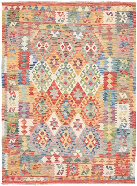 Tappeto Kilim Afghanistan Geometrico Multicolore Vivace 177x239 Cm