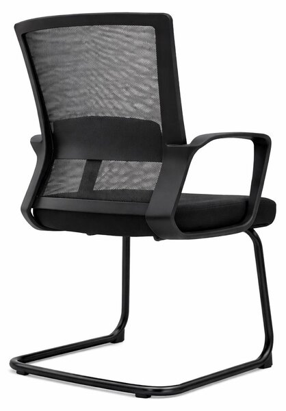 Sedia da ufficio moderna con schienale in rete nera e design ergonomico