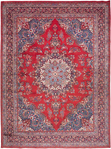 Tappeto Sabzevar Persia Medaglione Rosso Blu 296x390 Cm