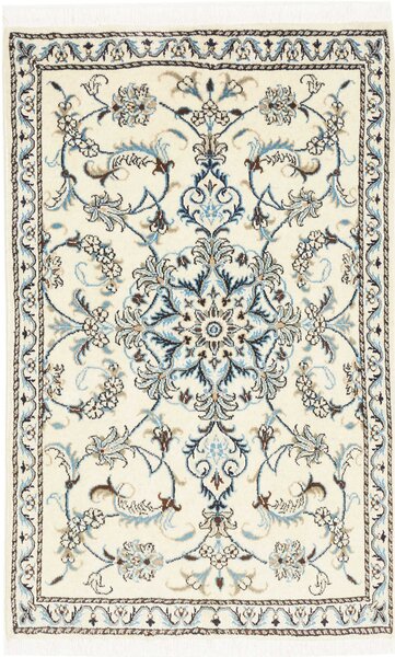 Tappeto Nain Kashmar Persia Medaglione Crema Azzurro 86x136 Cm
