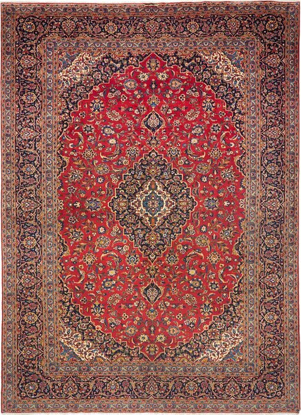 Tappeto Ardakan Persia Medaglione Rosso Blu 282x392 Cm