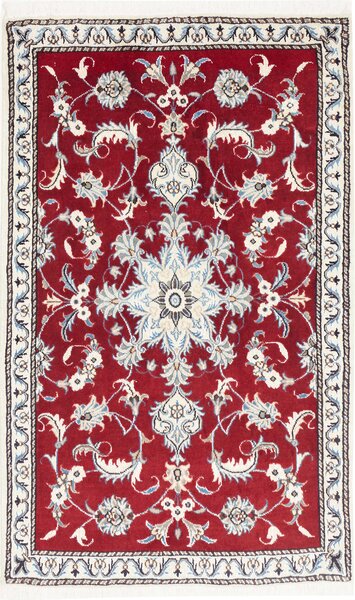 Tappeto Nain Kashmar Persia Medaglione Bordeaux Crema 85x140 Cm
