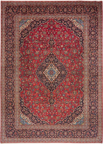 Tappeto Ardakan Persia Medaglione Rosso Blu 300x410 Cm