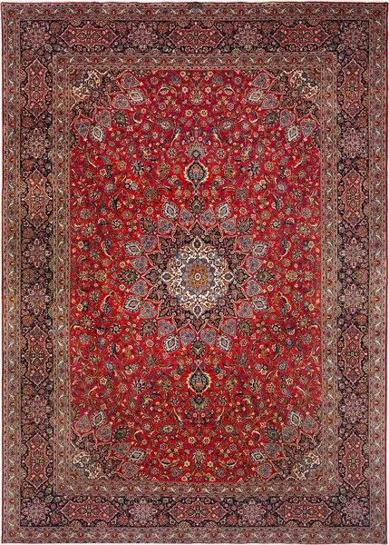 Tappeto Ardakan Persia Medaglione Rosso Blu 288x410 Cm