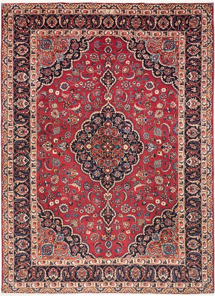 Tappeto Mashad Persia Medaglione Rosso Blu 240x332 Cm