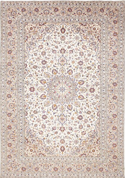 Tappeto Kashan Persia Medaglione Avorio Blu 240x346 Cm