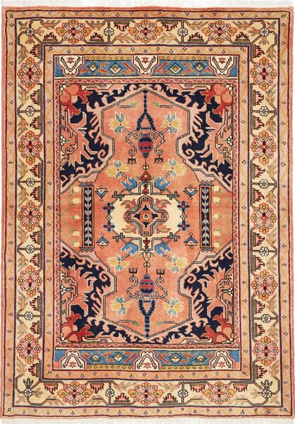 Tappeto Ardabil Persia Geometrico Salmone Blu 105x150 Cm