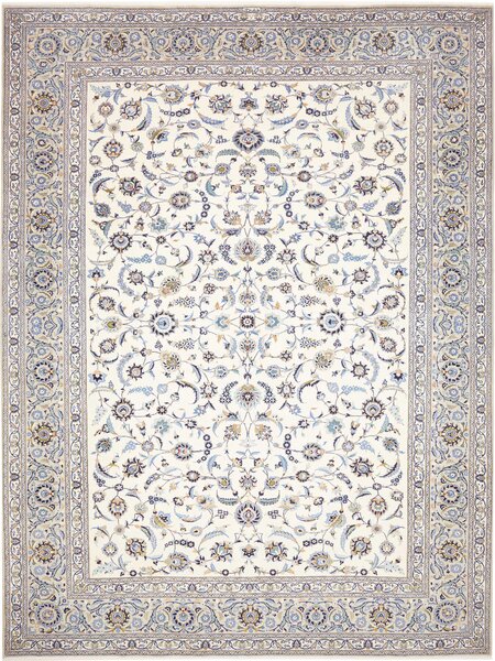Tappeto Kashan Persia Astratto Crema Blu 295x395 Cm