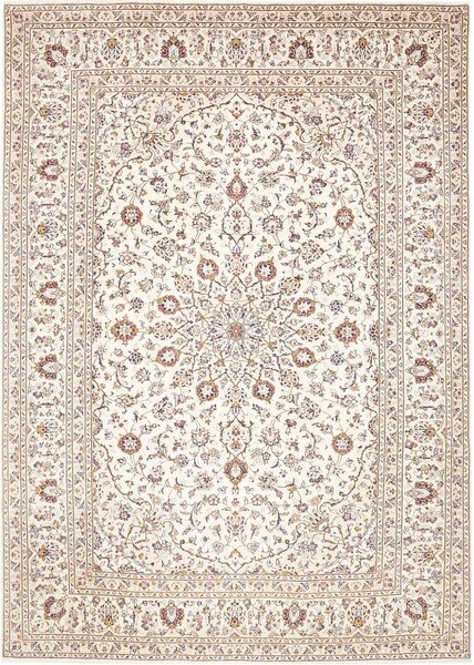 Tappeto Kashan Persia Medaglione Avorio Rosso 243x342 Cm
