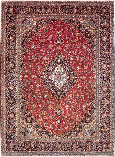 Tappeto Ardakan Persia Medaglione Rosso Blu 297x403 Cm