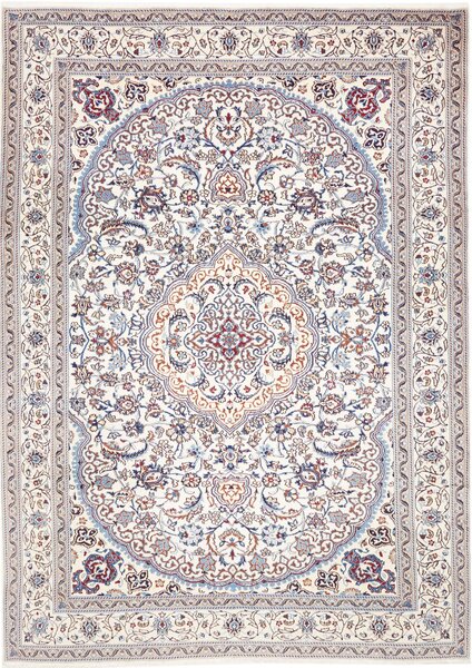 Tappeto Nain Kashmar Persia Medaglione Panna Blu 247x344 Cm